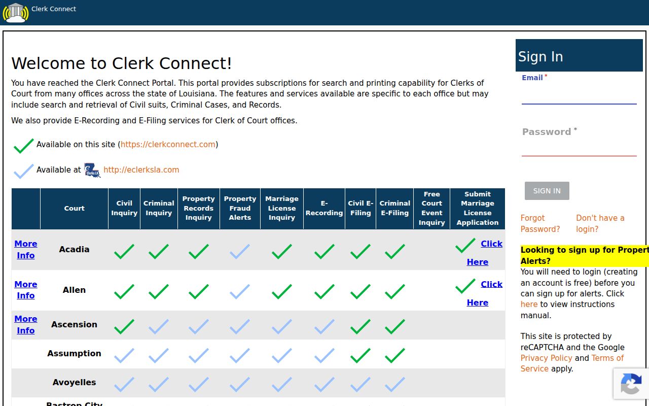 Bossier City residents directory Clerk Connect records gateway