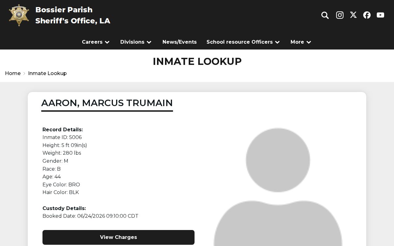 Bossier City residents directory Bossier Parish inmate lookup