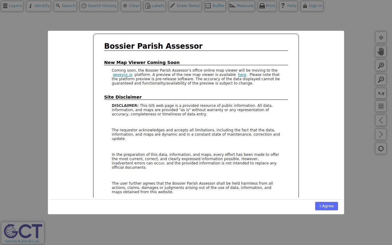 Bossier Parish GIS parcel and street viewer used for a Bossier City street directory search
